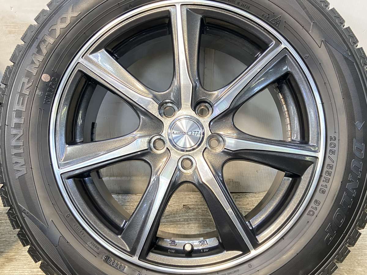 205|55R16 ダンロップ ウィンターマックス WM02 Lofida XT7 16x6.0 45 100-5穴 タイヤ スタッドレスタイヤ ホイールセット 4本セット w16251006011 TRITUETUBI_COM