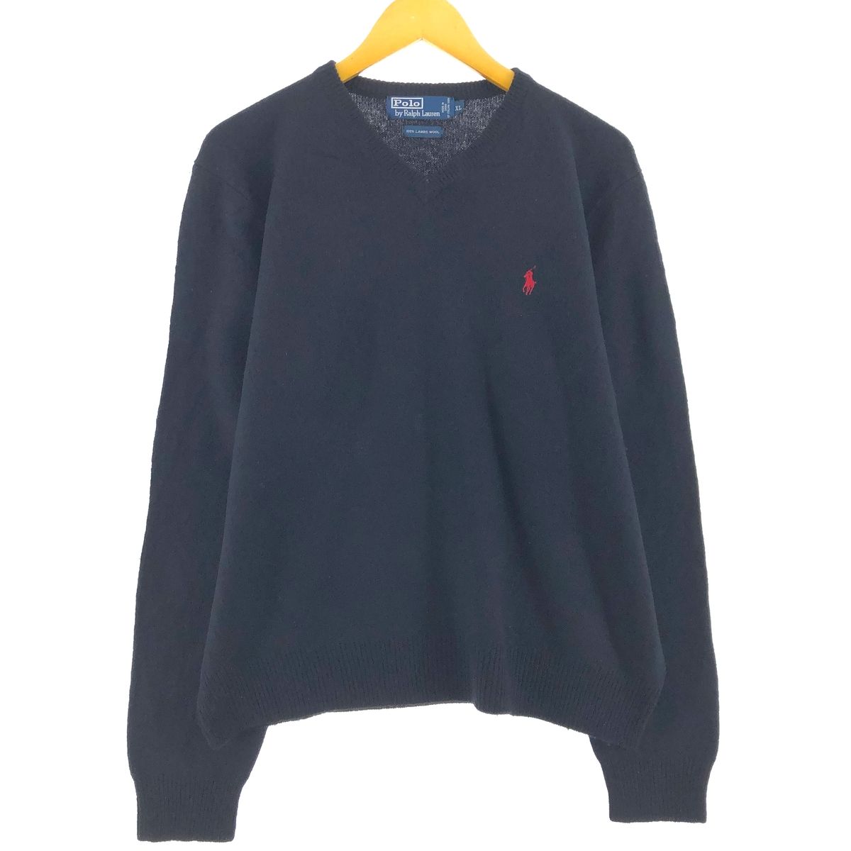 古着 ラルフローレン Ralph Lauren POLO by Ralph Lauren Vネック ラムウールニットセーター メンズXL相当/eaa500261
