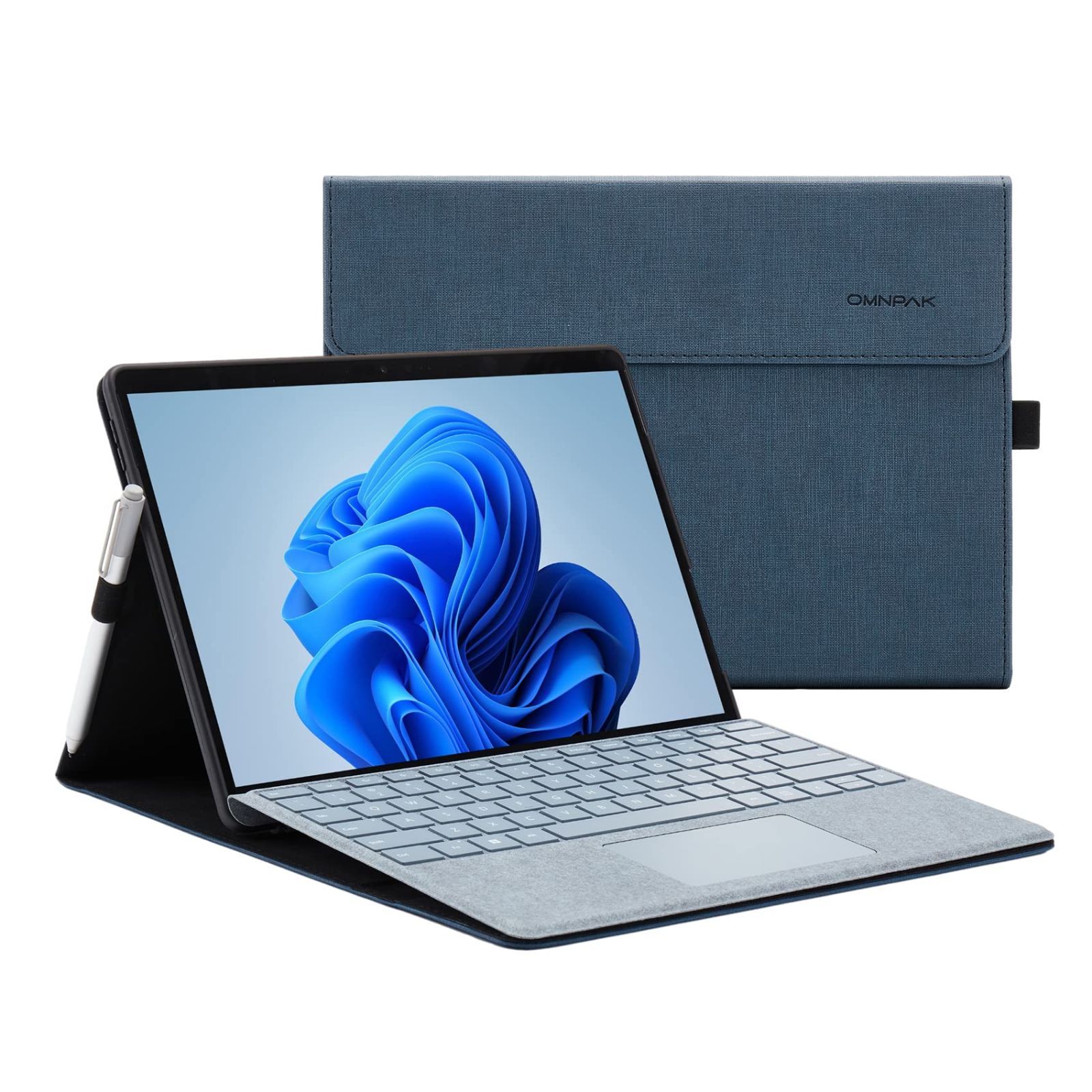 新品 Omnpak Microsoft Surface Pro 8 2021 ケース 専用 保護カバー 表面内蔵保護カバー 多視角 スタンド ケース キーボードを収納可能軽量 薄型 ペンホルダー付き PU スマート カバー