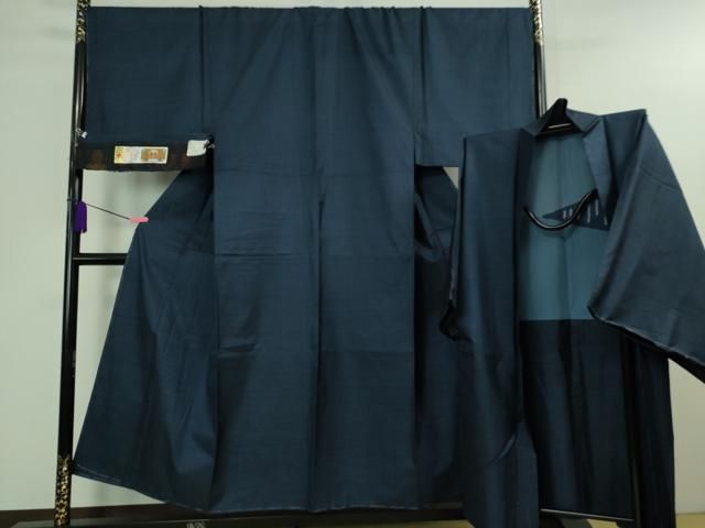 平和屋着物 上 男性 本場大島紬 アンサンブル キングサイズ 長羽織 120亀甲 赤崎憲次作 証紙付き ♥ DZAA9874kh5