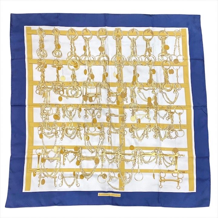 超美品 HERMES エルメス 大判 スカーフ ストール SILK シルク 100  