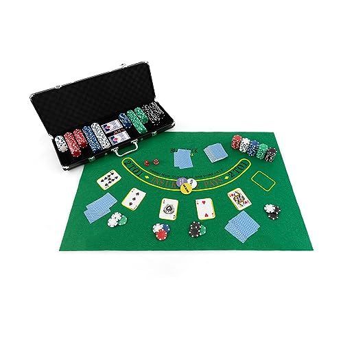 カジノ チップ トランプ ポーカー　カジノチップ 500枚　ポーカーセット Amazon | COSTWAY ポーカーセット 500枚チップ 数字入り マット