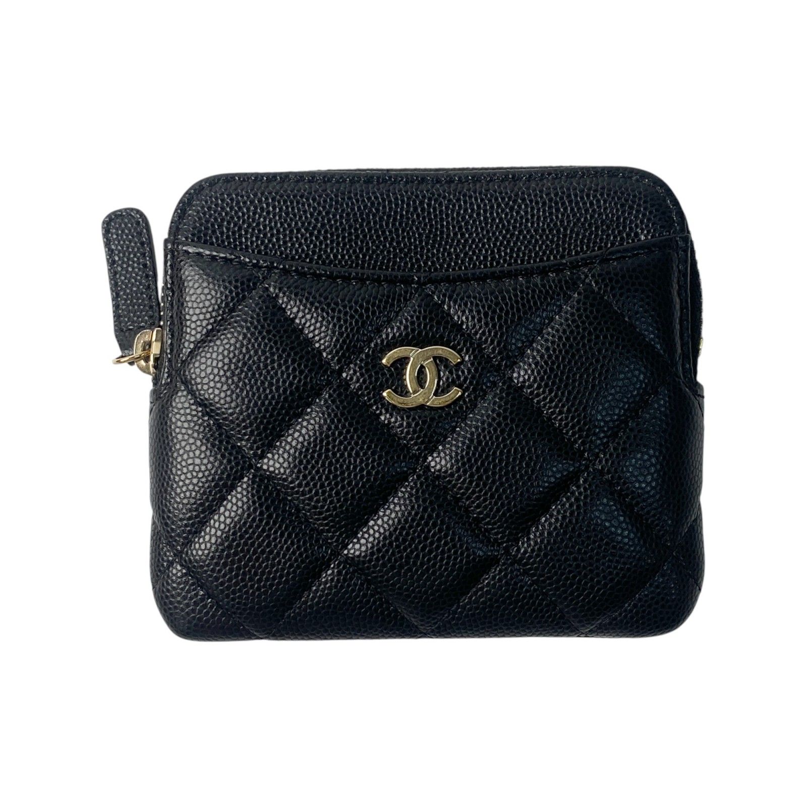 シャネル CHANEL レディース ジップコインパース キャビアスキン AP2061 ランダム 黒 ブラック