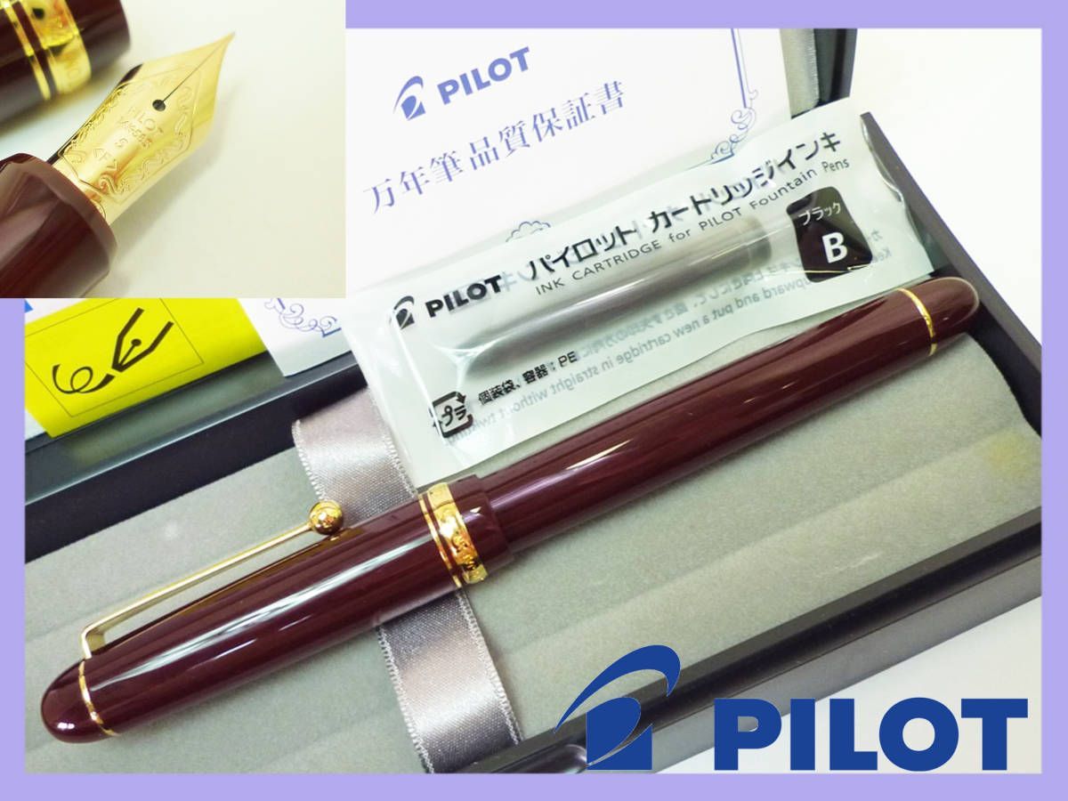 未使用 パイロット PILOT 万年筆 14K 14金 CUSTOM 74 カスタム 高級感 F細字 ディープレッド 替芯インク 取説 箱 ケース  保証書 必見② - メルカリ