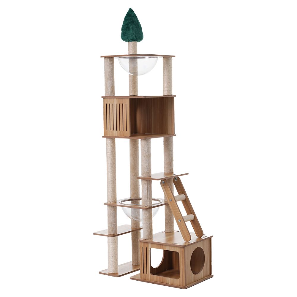 猫用品 全新品 キャットタワー 多頭飼い 大型 木製 据え置き 全高196cm 