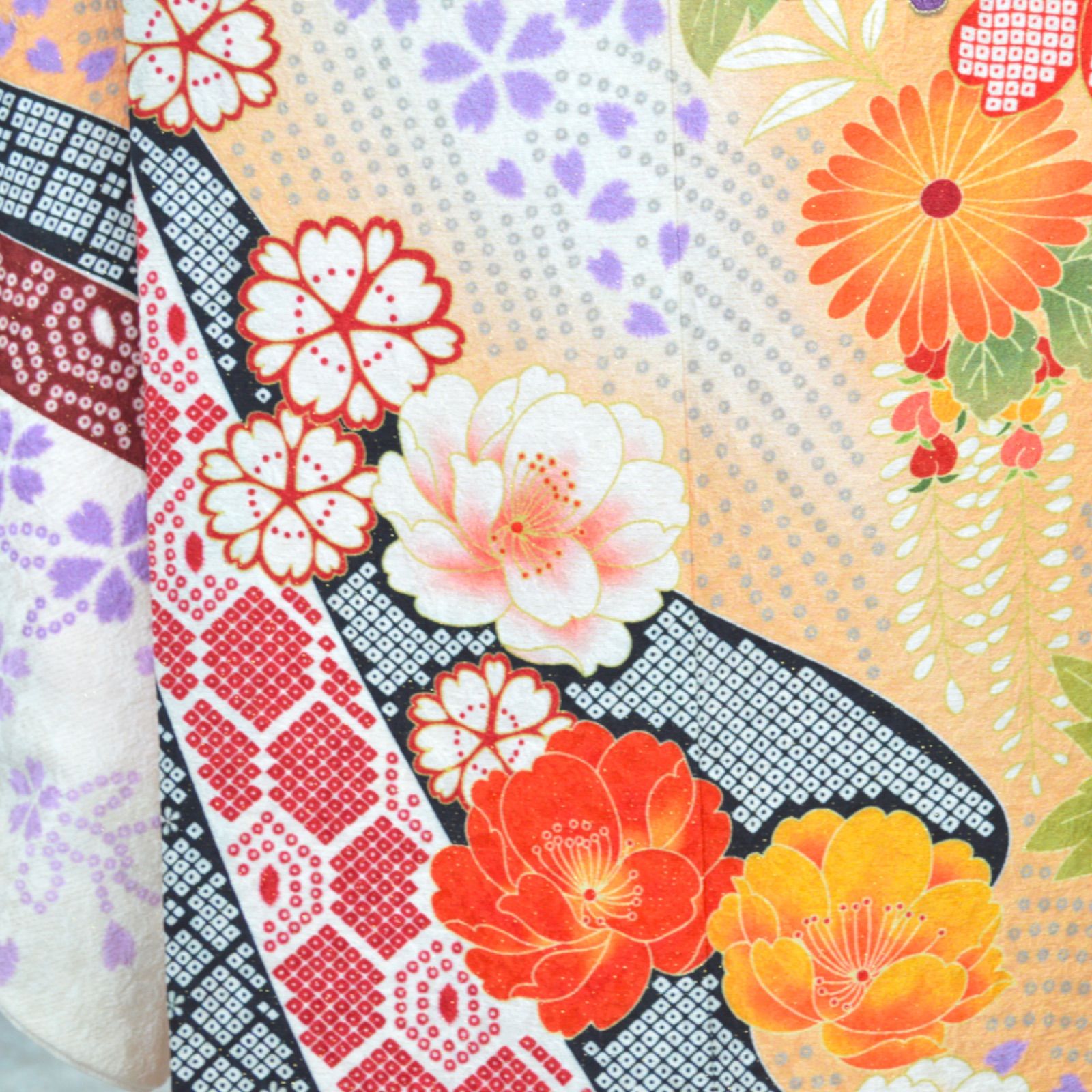 訳あり特価》 振袖フルセット 成人式 正絹 S〜Lサイズ 金駒刺繍