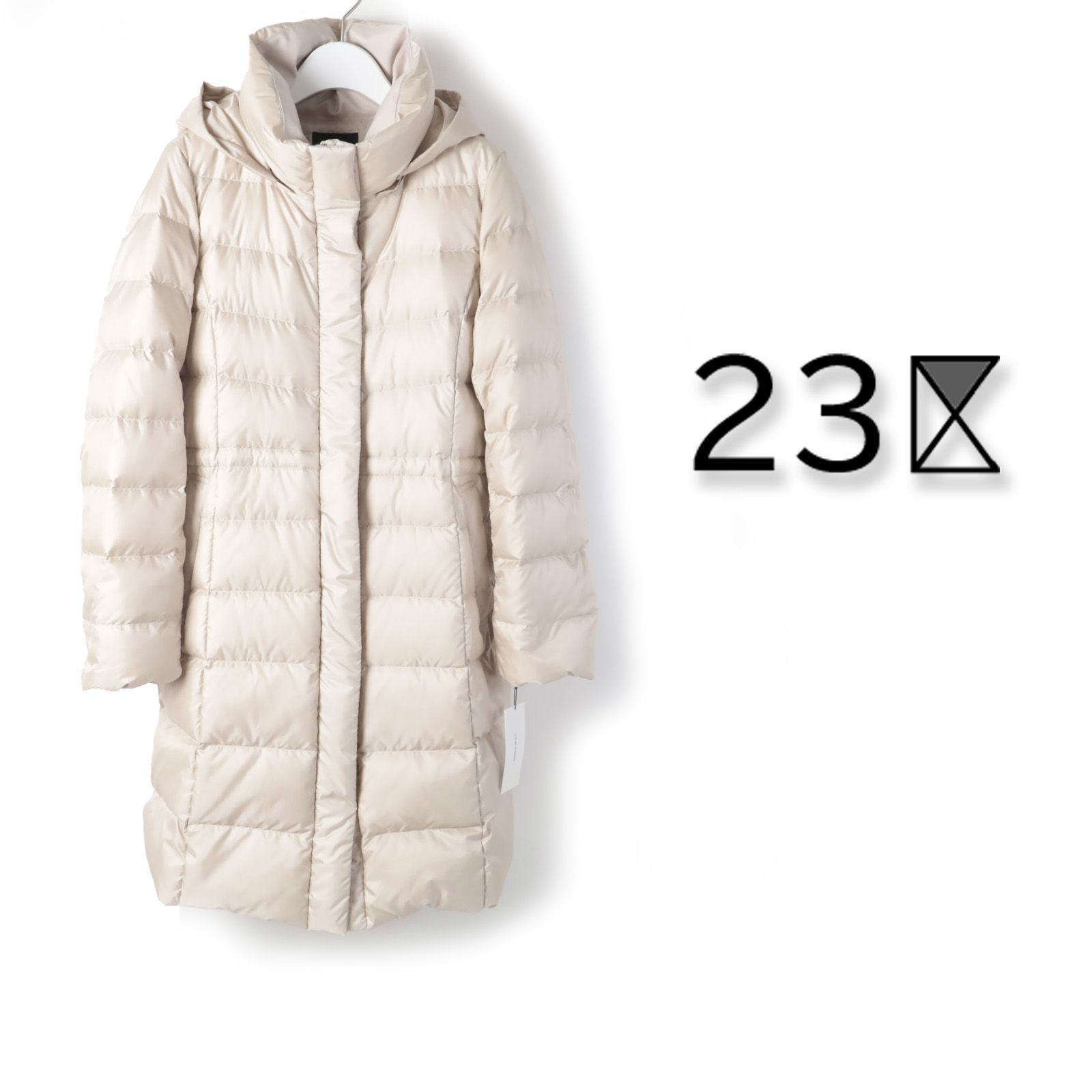 078 新品 23区【洗える】シレータフタ ロング ダウンコート 40