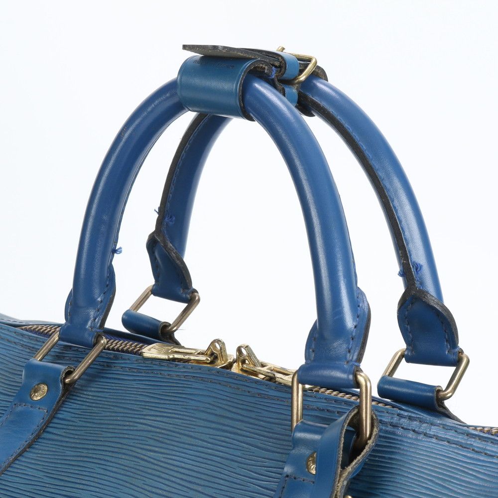 LOUIS VUITTON エピ キーポル50 ボストンバッグ トレドブルー 本物】ルイ ヴィトン ボストンバッグ キーポル50 エピ トレドブルー