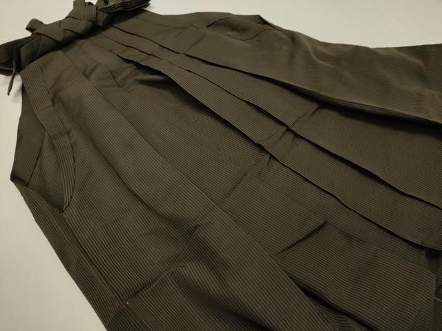 平和屋着物●男性 馬乗り袴 縞 正絹 DAAR4437tw