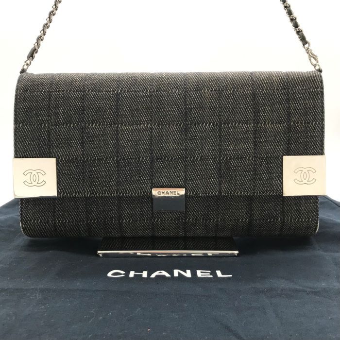 美品 CHANEL シャネル ココマーク デニム チョコバー チェーン ショルダー バッグ a3032 - メルカリ