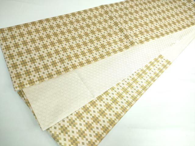 平和屋本店■極上　伝統工芸士　岩瀬安正　六通柄袋帯　鍋島錦　手織　本草木染　金糸　逸品DZAA5410kh5 平和屋本店□極上 伝統工芸士 岩瀬安正 六通柄袋帯 鍋島錦 手織 本