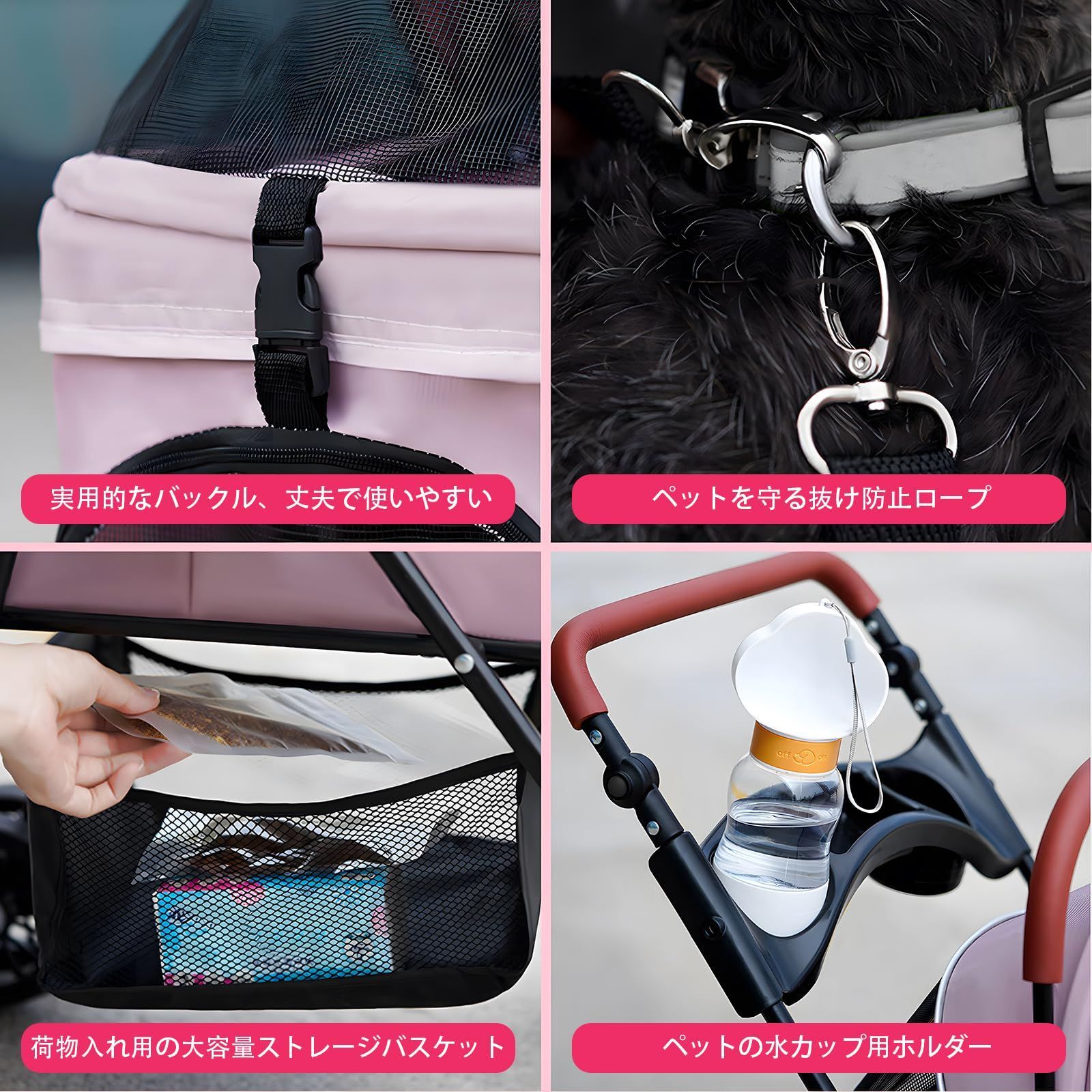 2Way カート 軽量 折りたたみ 猫 小型犬 犬 多頭用 360°回転キャスター付き カップホルダーとストレージバスケット付き 大容量 ペットカート 取り外し 組み立て簡単 お出かけ 介護用 旅行 分離型 中型 小型犬用 耐荷重15KG 56 WWW_NOITHATQUANGTHANH_NET