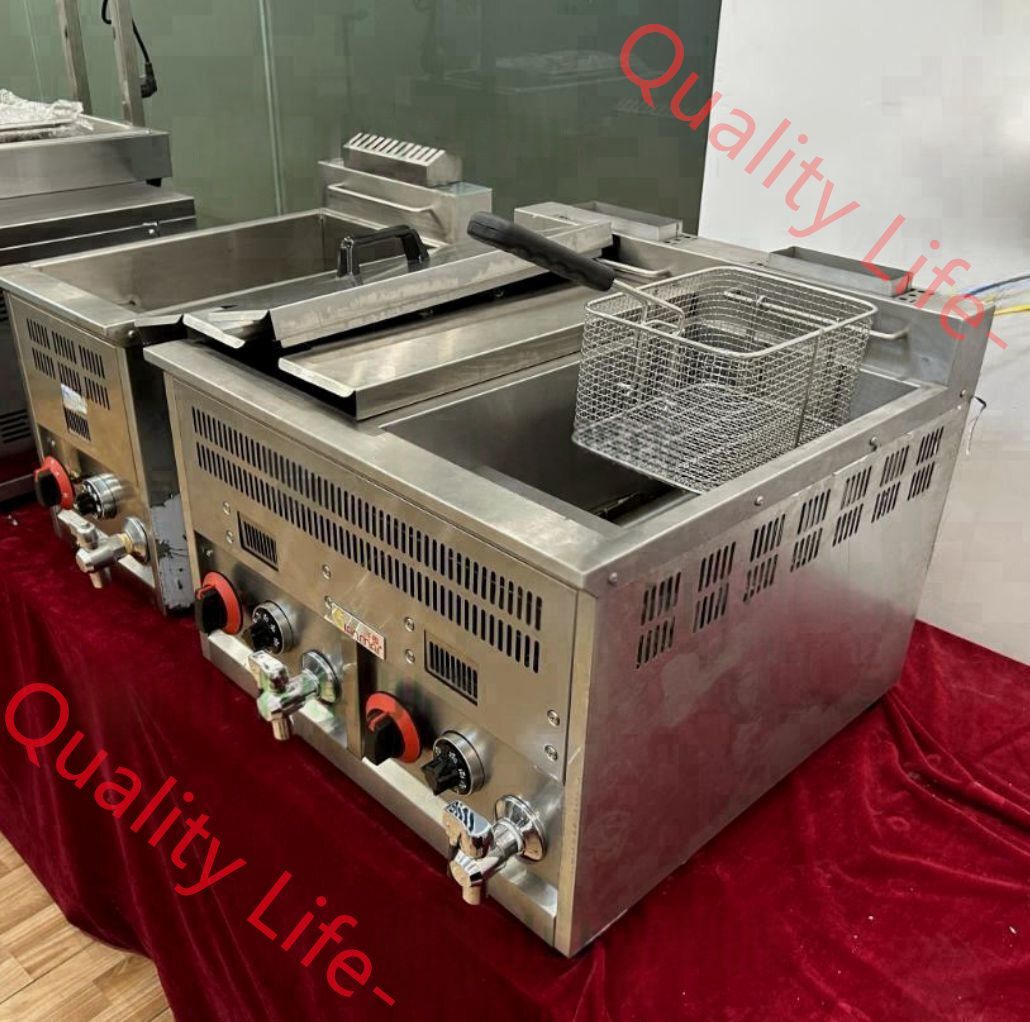 2槽式 ガスフライヤー 卓上型 14リットル×2 揚げ物天ぷら LPガス式|業務用|飲食店|店舗用品|屋台