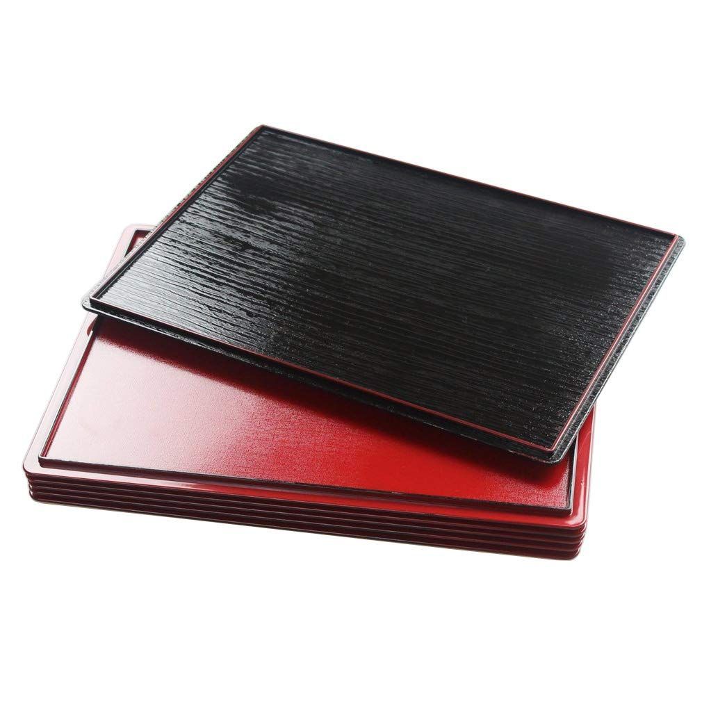 5枚組 藤代工芸 両面長角膳 ノンスリップ加工 39cm 尺三 5枚組 トレー 長角盆 ランチョンマット