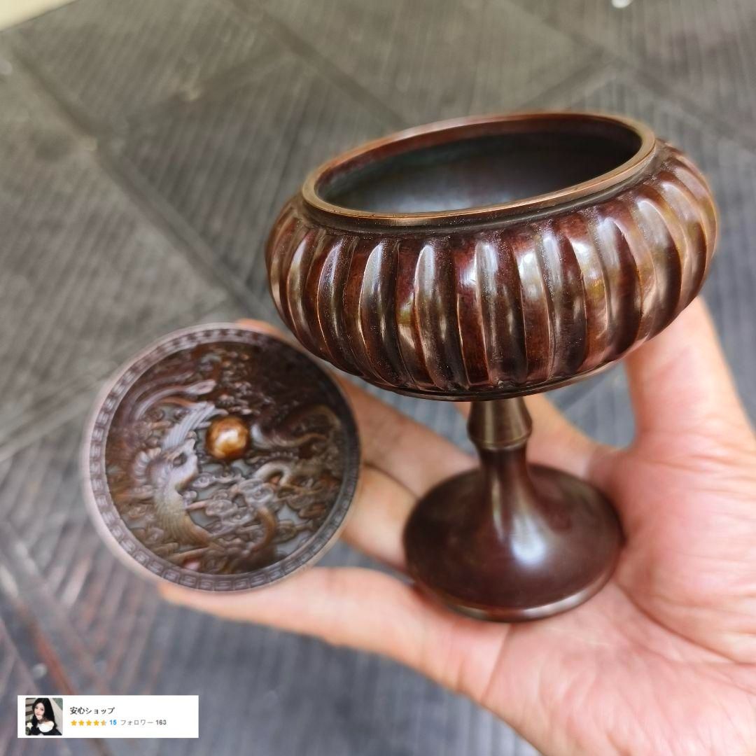 銅細工 南瓜高脚盤糸薫香炉 香道具   装飾品   工芸品 美術品 置物 銅細工 南瓜高脚盤糸薫香炉 香道具 装飾品 工芸品 美術品 置物