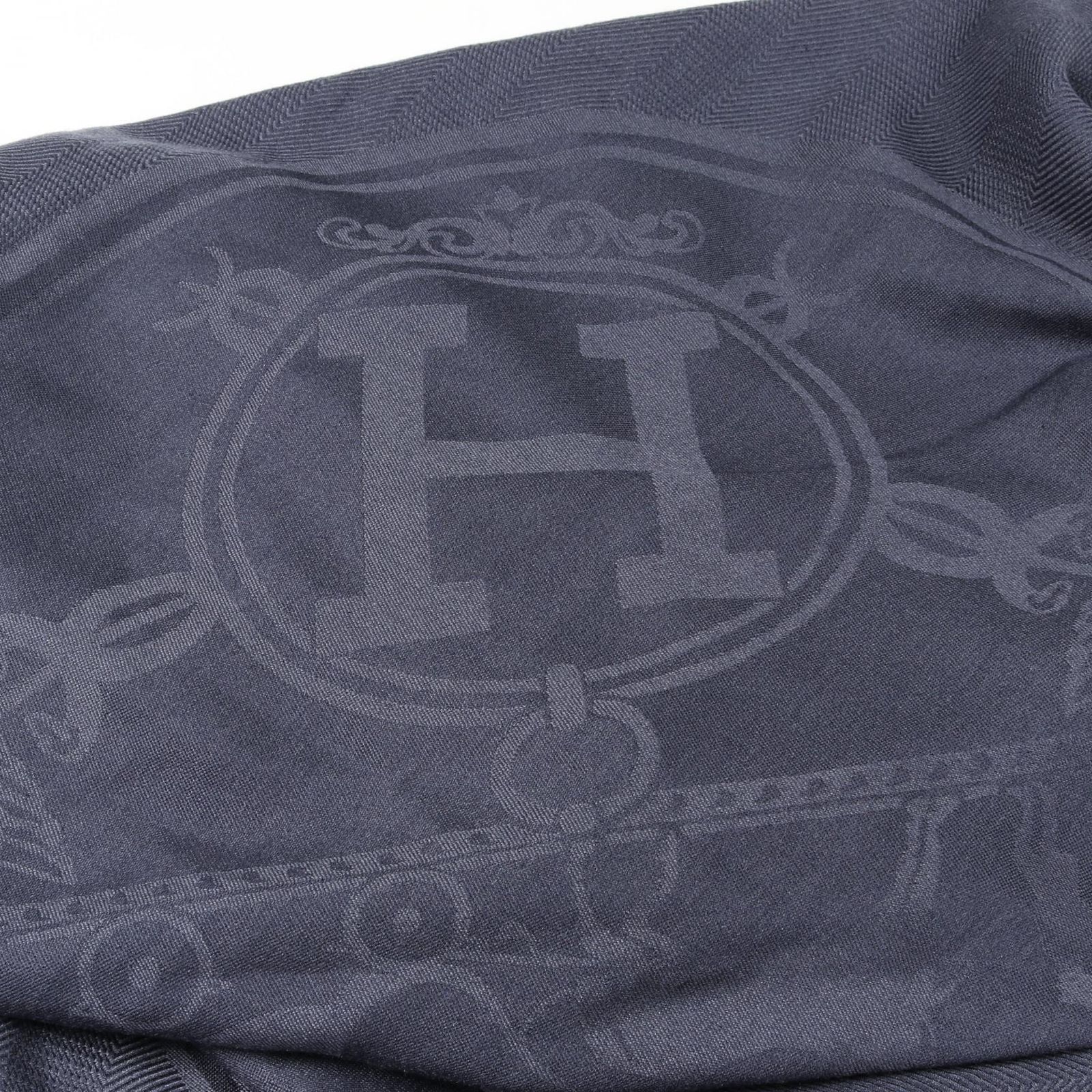 ニューリブリス　ストールポンチョ　ネイビー エルメス HERMES ポンチョ ニューリブリス ネイビー カシミヤ