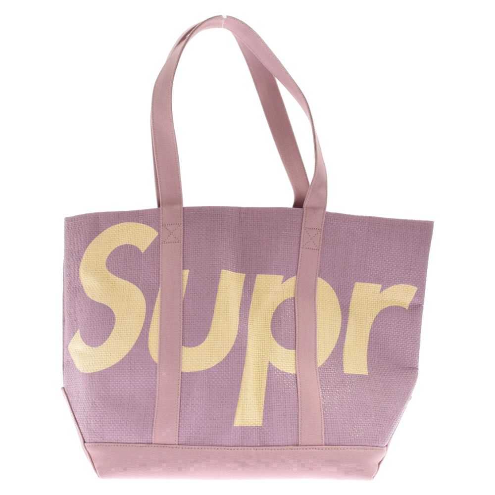 SUPREME (シュプリーム) 20SS Raffia Tote ラフィアトートバッグ ストロー ハンドバッグ パープル