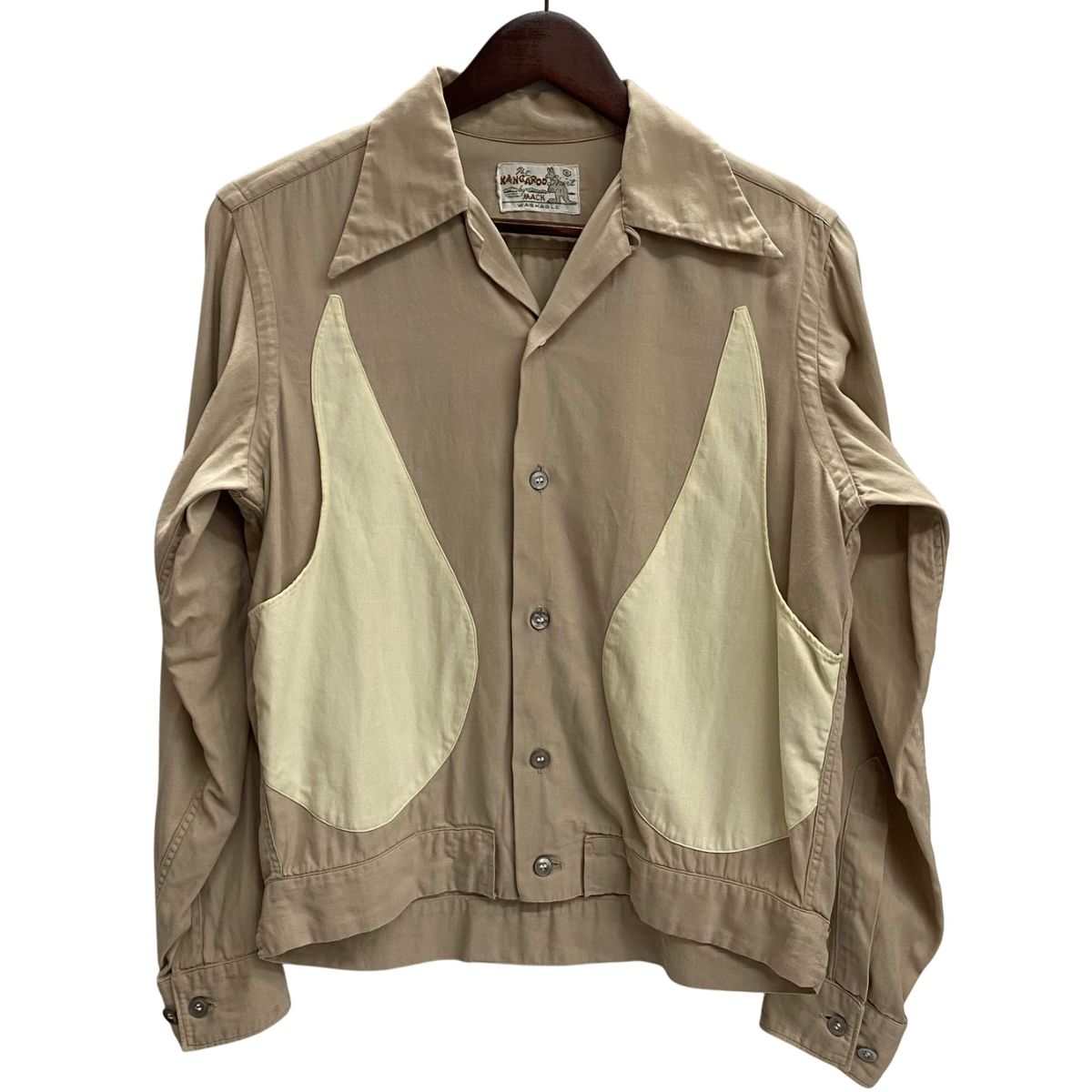 ヴィンテージ 40 s The KANGAROO SHIRT by MACK カンガルーシャツ 長袖シャツ ベージュ Sサイズ 201MT-4577 VB