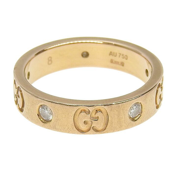 GUCCI グッチ アイコン 5P ダイヤ リング K18YG 750 イエロー