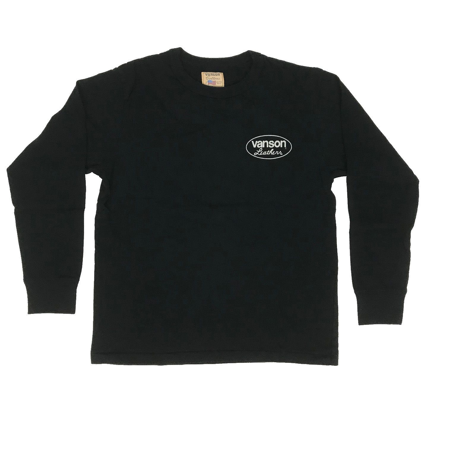 VANSON バンソン RED STAR コットン 長袖Tシャツ 880V163 BK 送料無料 M L XL