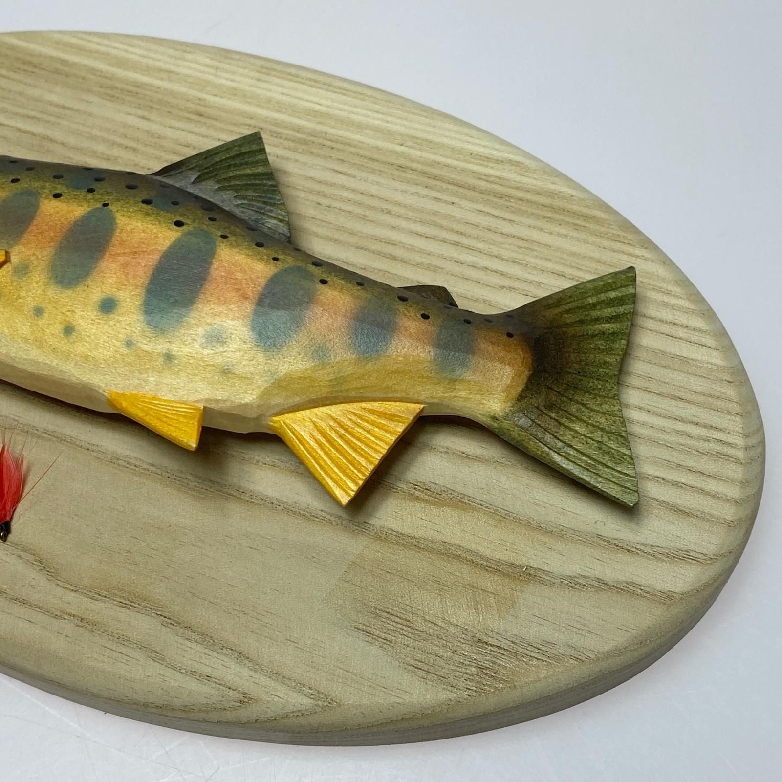 山女魚 ヤマメ 木彫り 壁掛け 渓流魚 川魚 - メルカリ