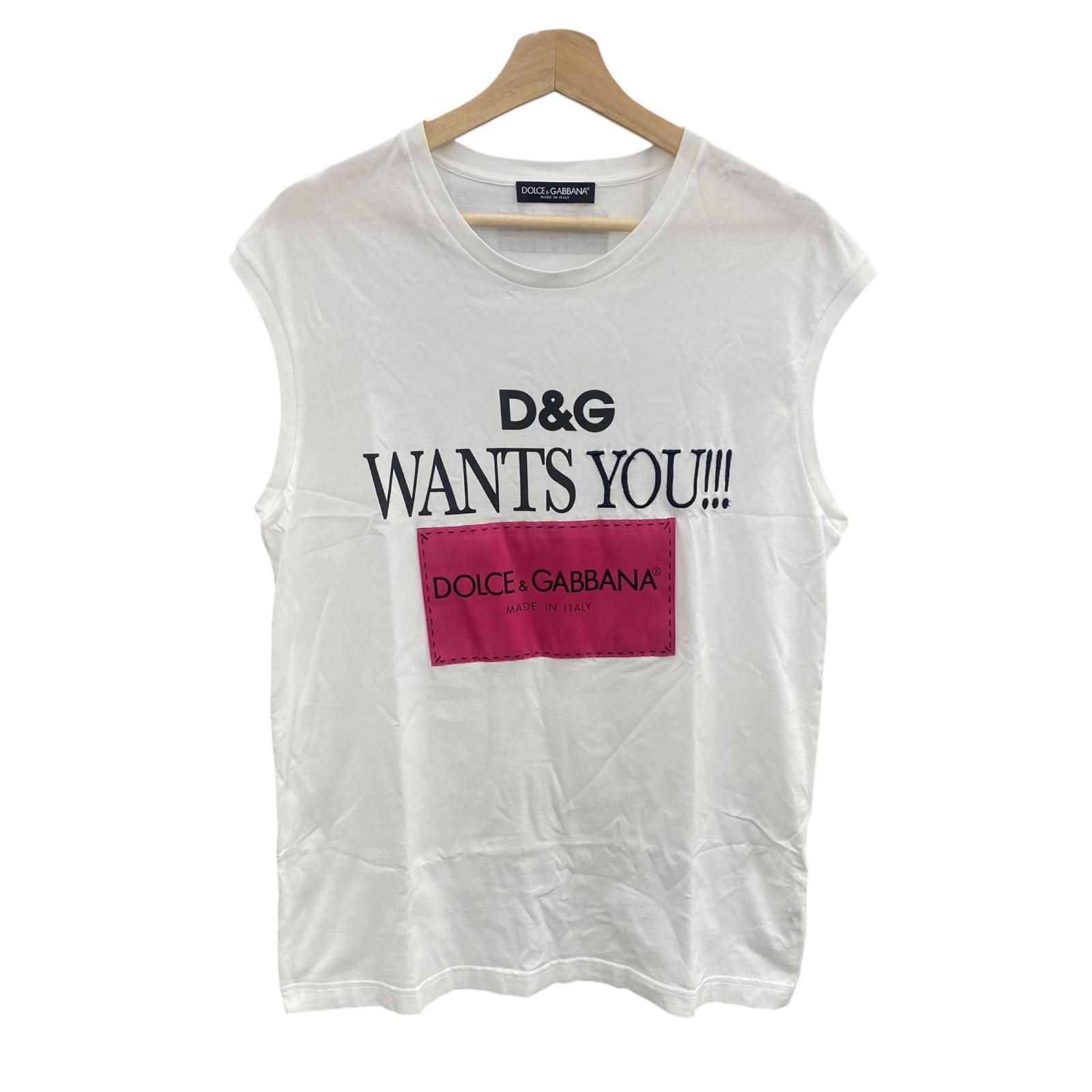 186005 DOLCE-GABBANA ドルチェアンドガッバーナ Wants You ノースリーブ カットソー