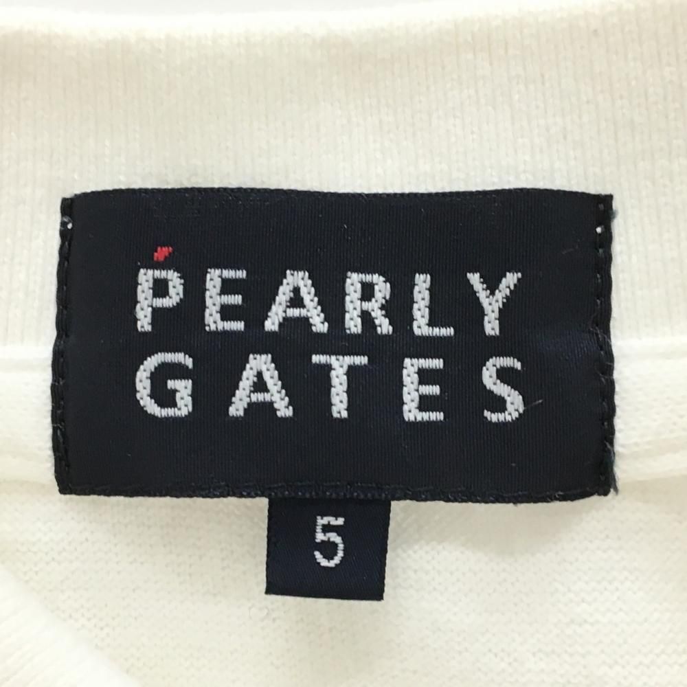 パーリーゲイツ×PEANUTS 半袖ポロシャツ 白 スヌーピー メンズ 5(L