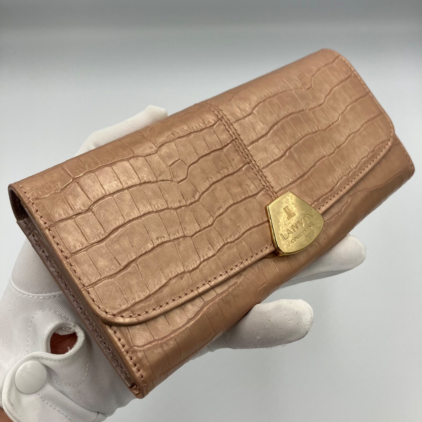 LANVIN ランバン 長財布 ベージュ - メルカリ