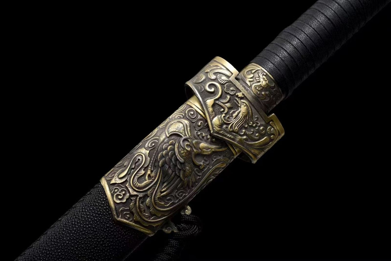 騰龍神士」（ヨブ金銀黒檀鞘） 模造刀 模擬刀 日本刀 居合刀 刀