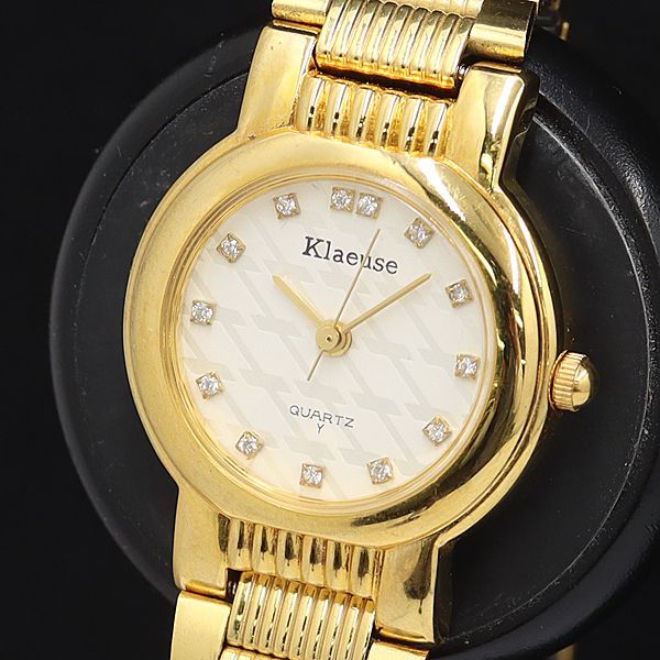 稼働 クロイゼ QZ HF-C14Y 白文字盤 レディース腕時計 TCY