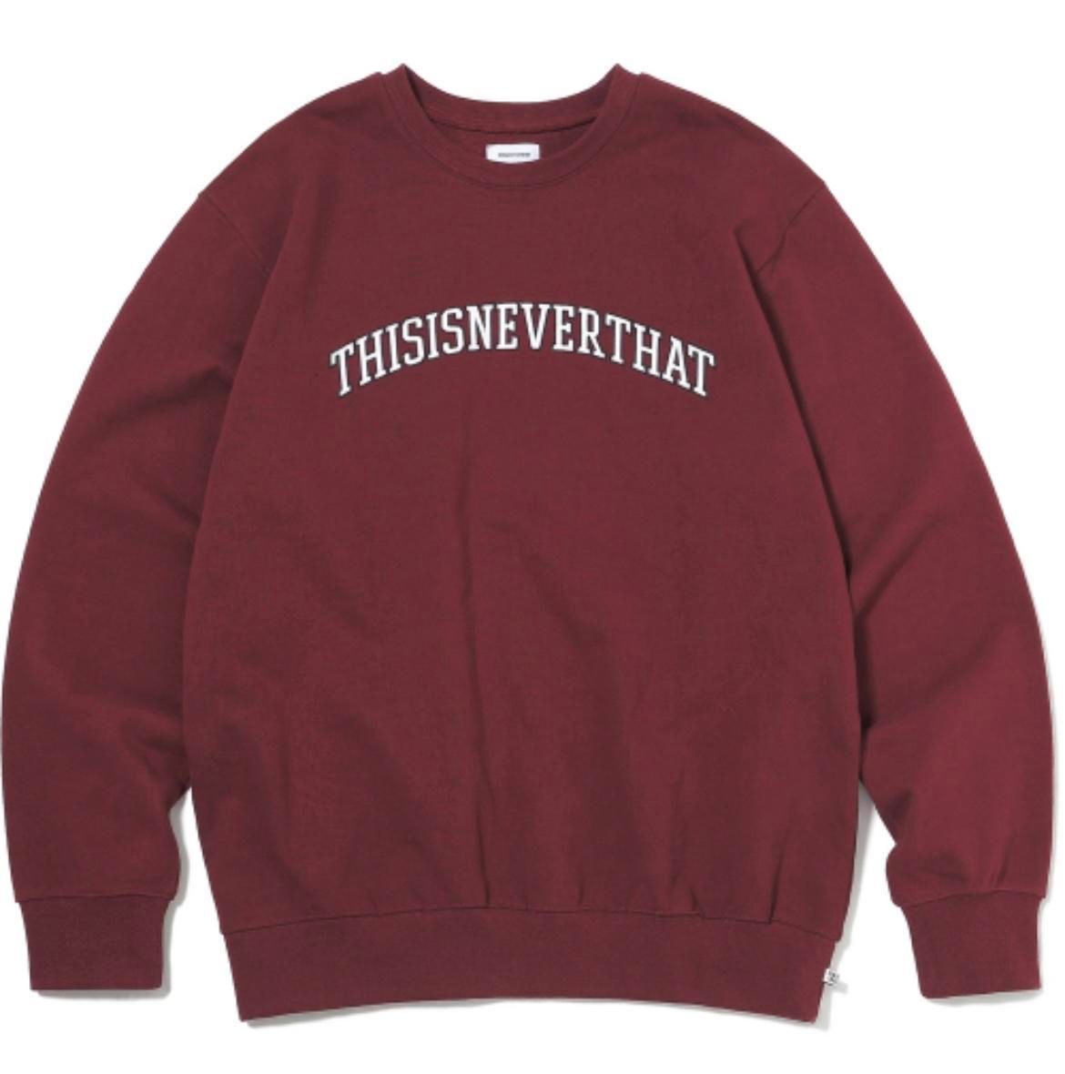 【Bunjang商品韓国直送】thisisneverthat(ディスイズネバーザット ネバザ) アーチロゴ パーカー バーガンディー m