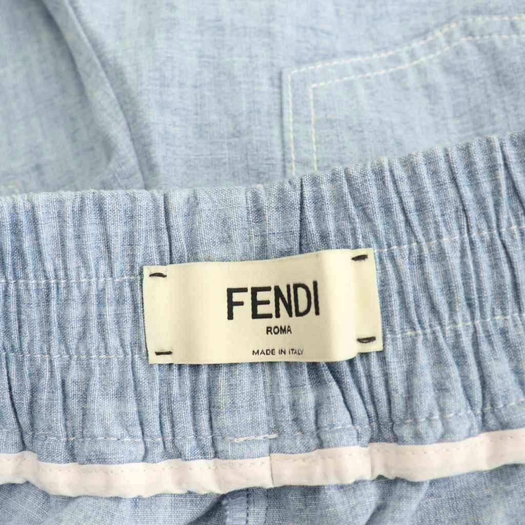 国内発 FENDI FFシャンブレー伸縮ウエストショートパンツ 国内発 FENDI FFシャンブレー伸縮ウエストショートパンツ
