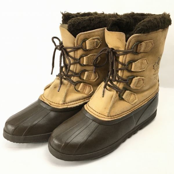 ヴィンテージ SOREL スノーブーツ カナダ製27cm ビンテージ○MADE IN CANADA SOREL CARIBOUスノーブーツ茶○24102