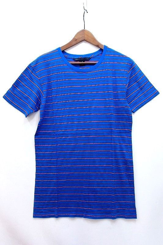 【207170】Marc by Marc Jacobs マークバイマークジェイコブス  ボーダー 半袖Tシャツ メンズ  S ブルー