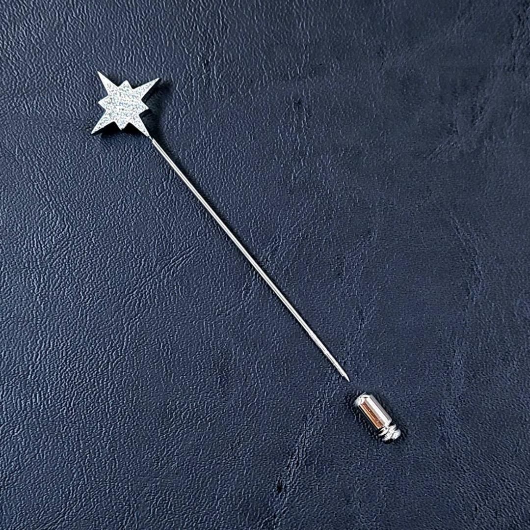 リバーシブル 1.2ct ダイヤモンド プラチナ 2デザイン ピンブローチ  