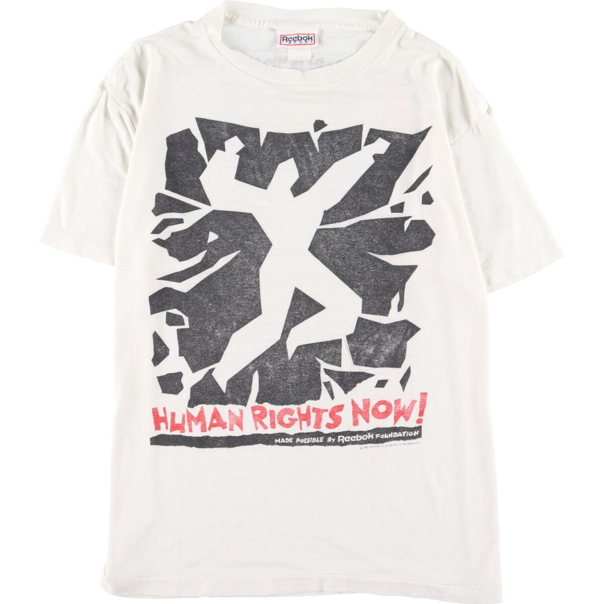 古着 80年代 リーボック Reebok HUMAN RIGHTS NOW! 両面プリント