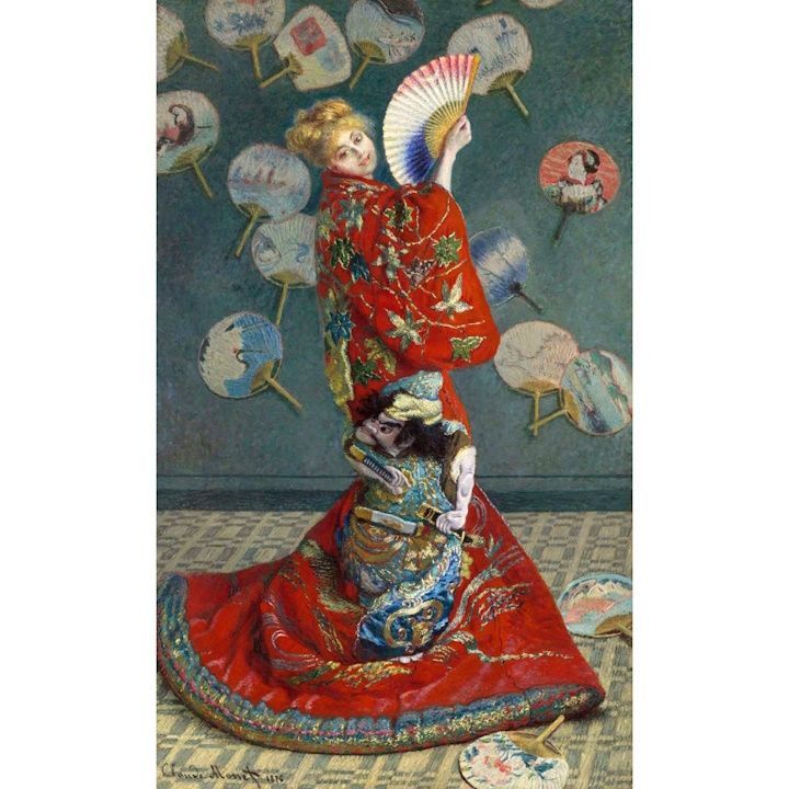 【フルサイズ版】モネ ラ・ジャポネーズ 壁紙ポスター特大576×953mm 絵画風 壁紙ポスター (はがせるシール式) 【フルサイズ版】 クロード