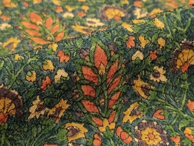 平和屋着物○京友禅 中井淳夫 お召 草花文 白茶色 正絹 逸品 AAAY9039ck