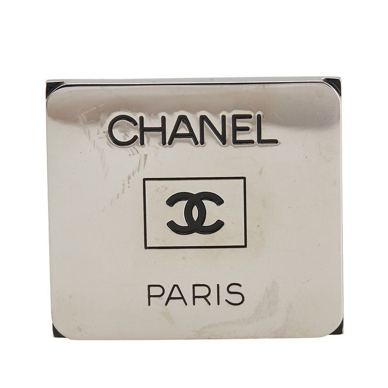 シャネル ヴィンテージ ココマーク ロゴ スクエア シルバー メタル レディース CHANEL 228-33851
