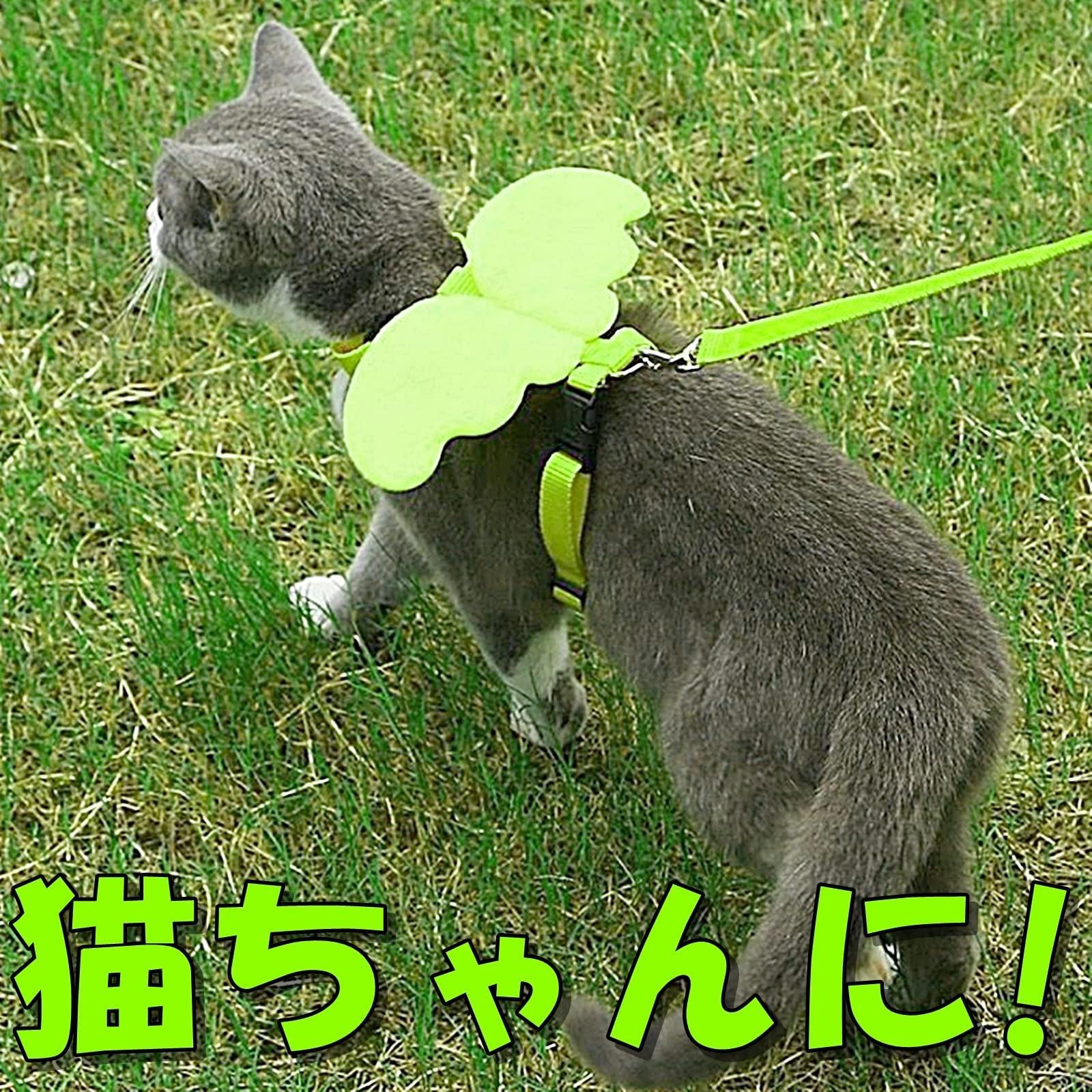 在庫セール】お出掛け インスタ映え 小動物 散歩 キャットハーネス フェレット 小型犬 うさぎ 猫 犬 ドッグラン(緑S) 天使の羽 リード ハーネス  ペット [TradeWind] - メルカリ