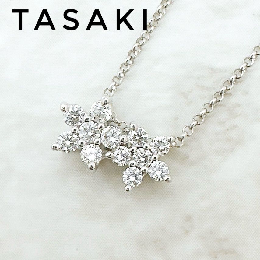 高級TASAKI ダイヤモンド0.18ct ネックレス 750 TASAKI ダイヤモンド 0.18ct ネックレス ペンダント タサキ