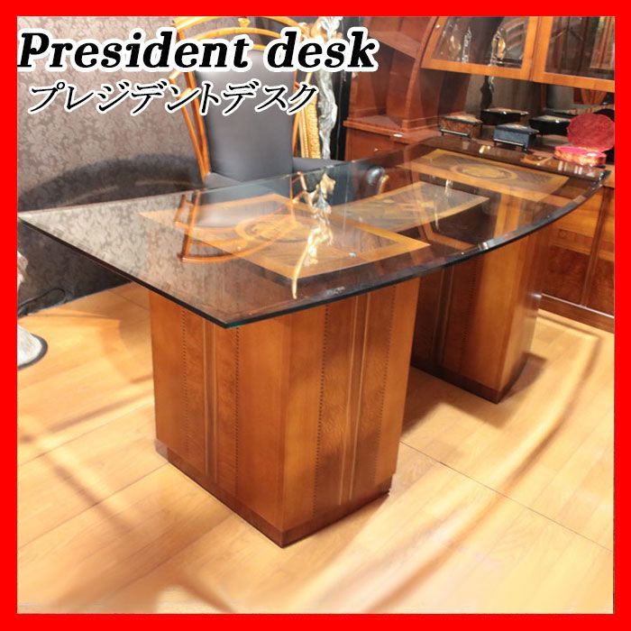 プレジデントデスク president desk 天板200cm 収納付 ガラス プレジデントデスク president desk 天板200cm 収納付 ガラス