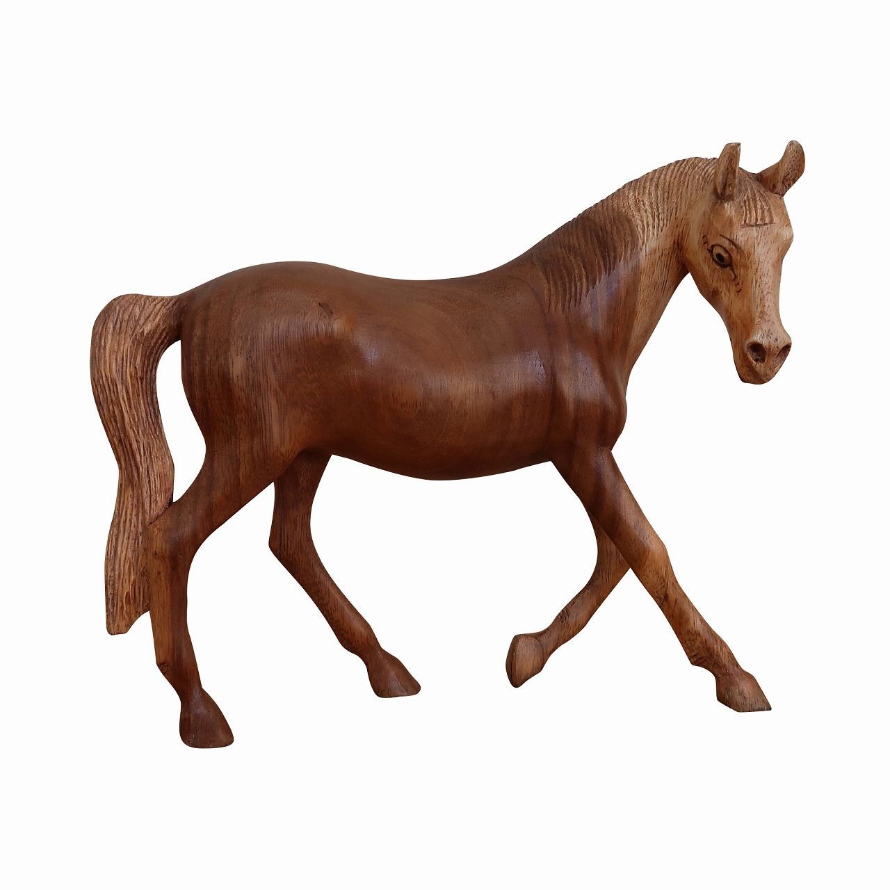 馬の木彫り 木製 オブジェ オーナメント 馬の置物 馬の置き物 木彫り彫刻 うま ウマ ウマの置物 うまの置物 競馬 競走馬 サラブレッド お正月飾り Horse statue 010835