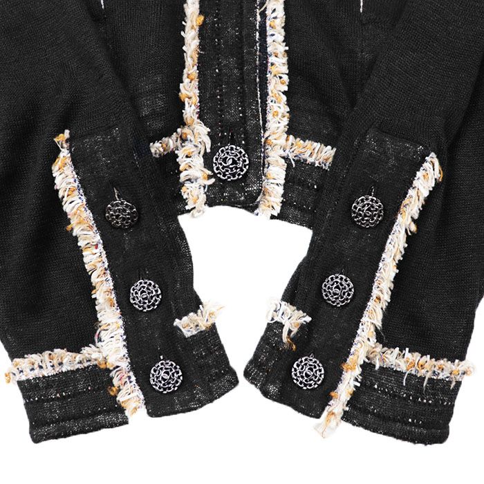 CHANEL シャネル ニットカーディガン P37863 COCOマークボタン リネン  