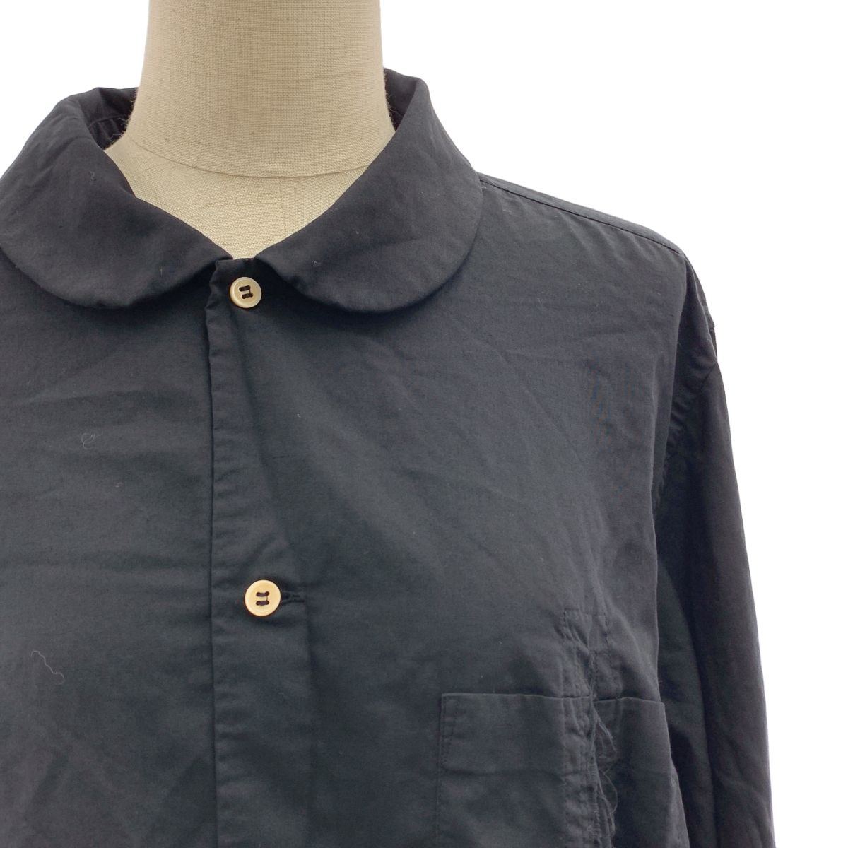 BLACK COMME des GARCONS | ブラックコムデギャルソン | AD2025 | ポリエステル 製品加工 カット オーバー シャツ | L | ブラック | メンズ