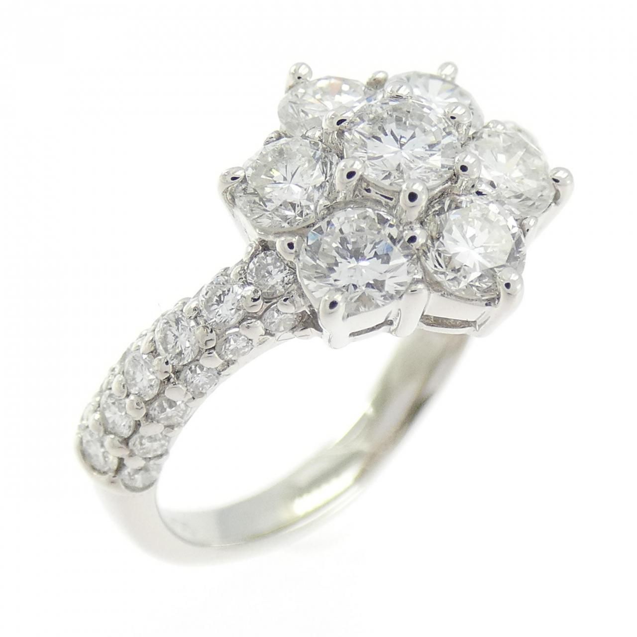 PT900 フラワー ダイヤモンド リング 1.40CT