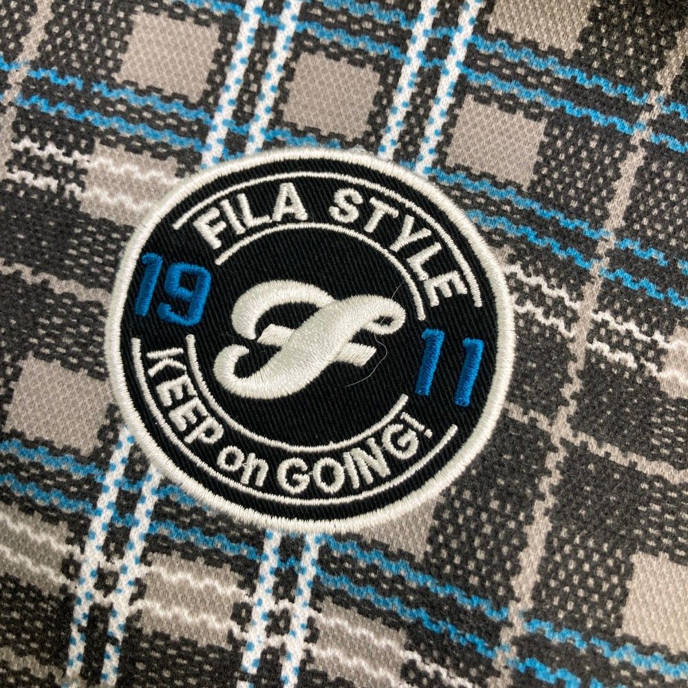 サイズ：L FILA GOLF フィラゴルフ  長袖ジャケット ジップパーカー チェック柄 グレー系 [240101421220] ゴルフウェア レディース ストスト サイズ：L FILA GOLF フィラゴルフ 長袖ジャケット ジップ