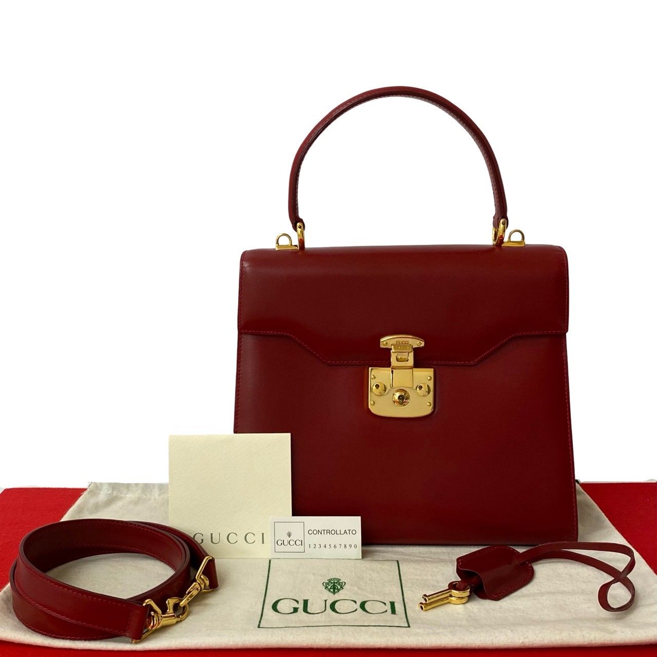 極 美品 袋付 GUCCI グッチ オールドグッチ ヴィンテージ レディロック 