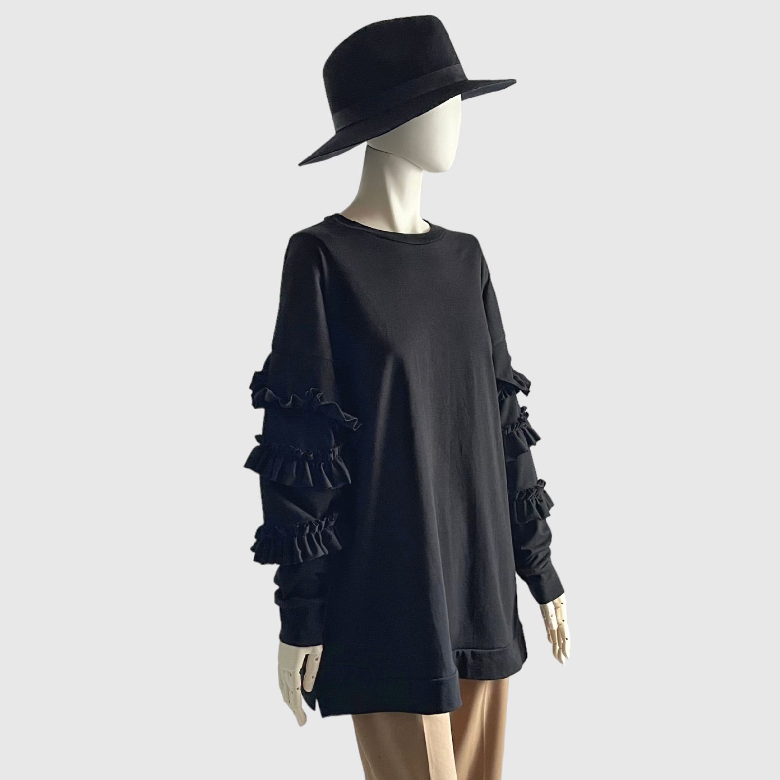 ENFOLD エンフォルド SCREW-SLEEVE PULLOVER ブラック 長袖
