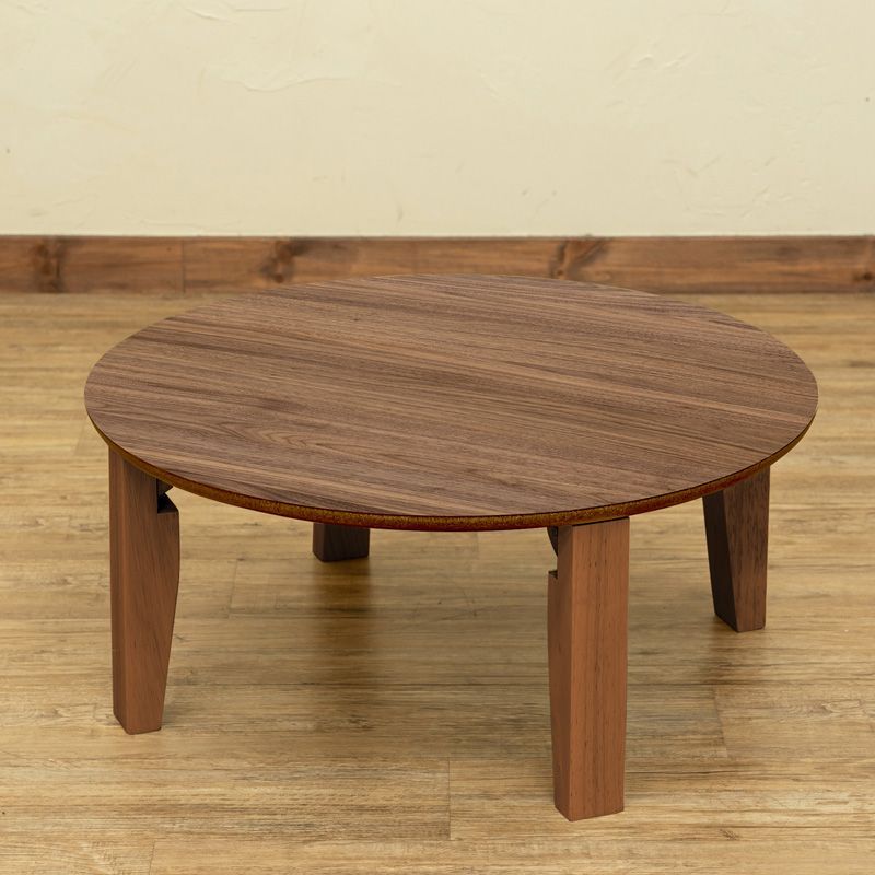 しおんさま専用)天然木 突板丸テーブル 折れ脚 欅 火鉢テーブル